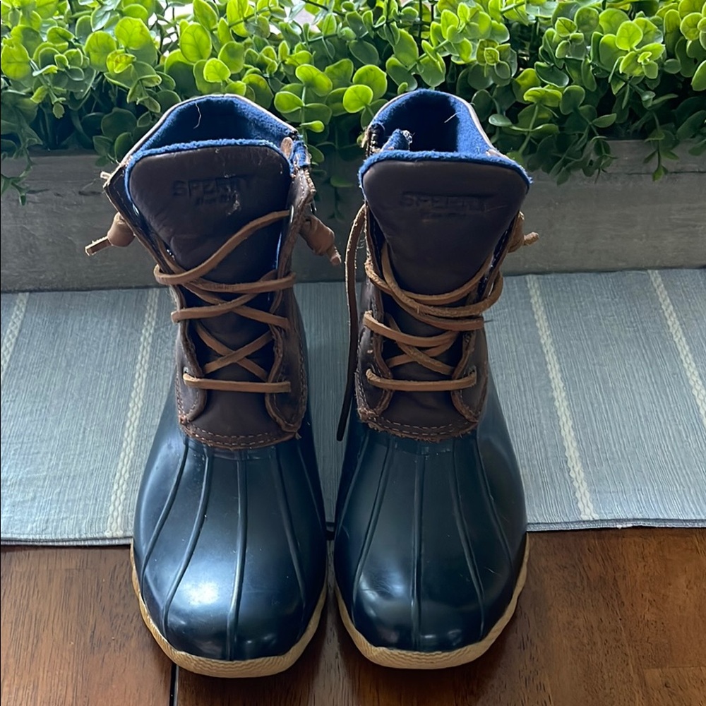 Sperry Blue and Brown Duck Boots